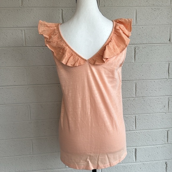 NWOT Doe & Rae Peach Ruffle Tank, S - Picture 3 of 8
